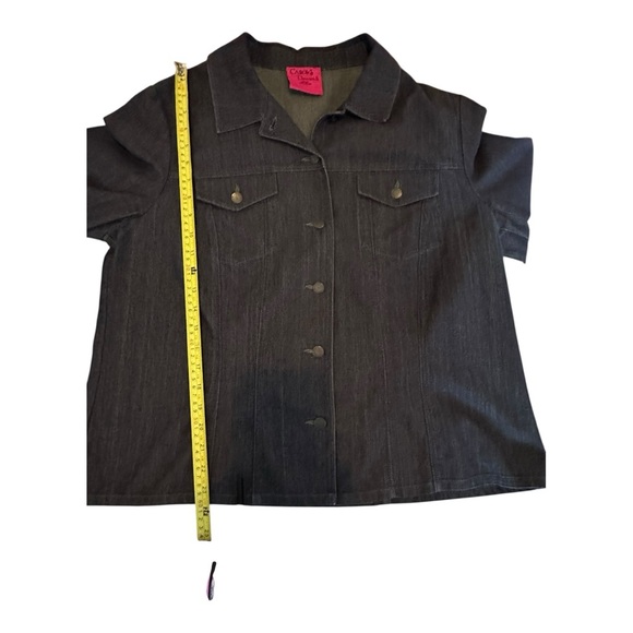 Vintage Carol’s Denims Lightweight Denim Shacket XL Dark Blue Green Vintage - Picture 10 of 12